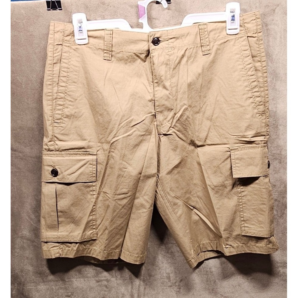 Dockers Mens Cargo Shorts Tan Khaki Size 34 Multi Pocket Outdoor Utility Casual